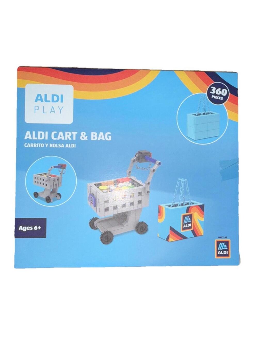 ALDI Play CART & BAG Set 360 Pieces Toy Shopping Cart NEW